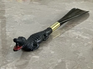 Vintage Florida BLACK Alligator Head Shoe Horn, Plastic Made In Japan - Picture 1 of 12
