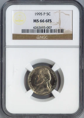 1995-P Jefferson Nickel NGC MS66 FS Holiday Sale 🎁 - Image 1 of 2