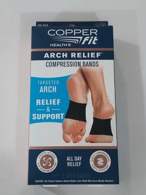Copper Fit Arch Relief Compression Bands 1 Pair - One Size, Black - Image 1 of 4