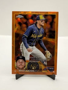 2023 Topps Chrome Sapphire - Rookie Debut Brice Turang Orange /25 #USCS101 (RC) - Picture 1 of 8