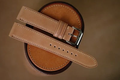Natual TAN Shell Cordovan Uhrenarmband Watch Band Gr. 20/18 (oder jede Größe) - Bild 1 von 4