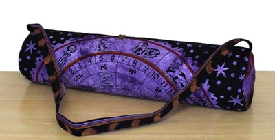 Purple Jodiac Yoga Mat Carrier Bag Hippie Mandala Cotton Bag With Shoulder Strap - Image 1 of 4