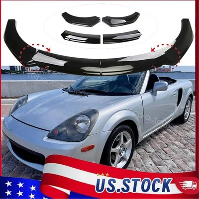 For Toyota MR2 Spyder Front Bumper Lip Spoiler Splitter Glossy Black 4PCS Body Foto 1 de 4