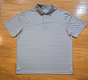 Walter Hagen Performance 11 Majors Mens Size XL Polo Shirt Light Grey Striped  - Picture 1 of 9