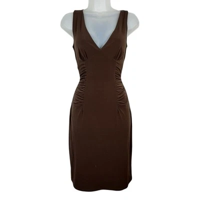 Vintage Y2K Stretchy Knit Sleeveless Bodycon Ruched Dress Urban Girl USA Made S - Image 1 of 4