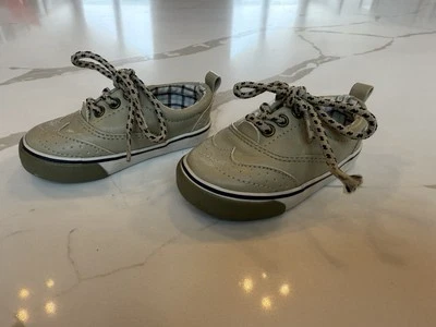 Koala Kids Boy’s Toddler Size 4 Casual Shoes Tan/Green Lace Ties - Image 1 of 4