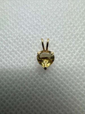 Hermoso Dije Colgante Piedra Preciosa Citrino Corte Oro Amarillo 14k Piedra Natal Nov Foto 1 de 4