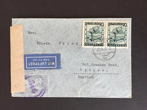 T AUSTRIA 1947 90g x 2 ON COVER CENSOR 346 TO OLDHAM GB - Picture 1 of 2