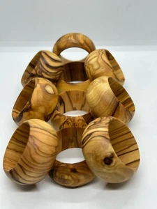 Napkin Rings - Olive Wood Handcrafted Napkin Rings - Wedding Occasions Gifts - Picture 1 of 9