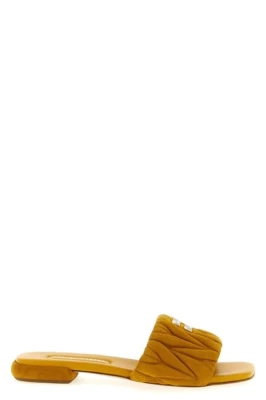 Sandalias MIU MIU Marrón Gamuza Slide Nuevas y Auténticas Foto 1 de 4