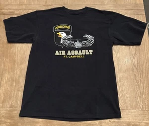 Vintage Airborne Air Assault FT. Campbell Kentucky T Shirt Size XL Black - Picture 1 of 5