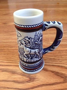 Vintage Avon 1983 Mini Beer Stein Ceramarte Alaskan Moose Golden Eagle Condor - Picture 1 of 7