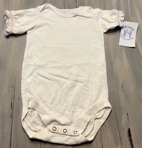 Body LAPSAKY ORGANICS BEBÉ Puff con volantes manga corta algodón ecológico L 18-24M nuevo con etiquetas - Imagen 1 de 4