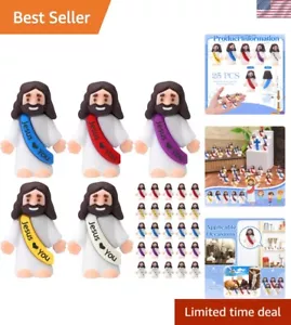 25 Colorful Mini Rubber Jesus Figurines - Perfect for Party Favors & Easter - Picture 1 of 9