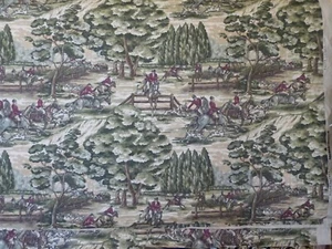 Ralph Lauren Fabric LCF19797F Toile Leighton Hunt Equestrian Fox Hunt 10.8 Yards - Picture 1 of 7