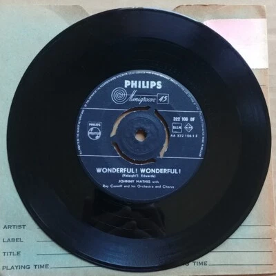 JOHNNY MATHIS When Sunny Gets Blue 45 7" POP Record Vinyl HOLLAND IMPORT - Image 1 of 2