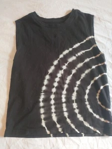 Toddler Boys Black White Tie Die Tank Top T Shirt Boys Medium 8 - Picture 1 of 7