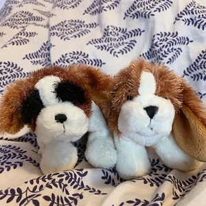 Set of 2 Webkinz Ganz Dog Puppy Plush Lil Kinz St Bernard Basset Hound Retired - Picture 1 of 10