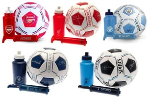 FOOTBALL SIGNATURE GIFT SET -BALL-GIFT BOX -BOTTLE-PUMP OFFICIAL LICENSED - Picture 1 of 18