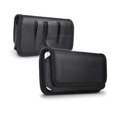 Funda tipo billetera vertical para teléfono celular con clip para cinturón para iPhone Samsung Foto 1 de 4