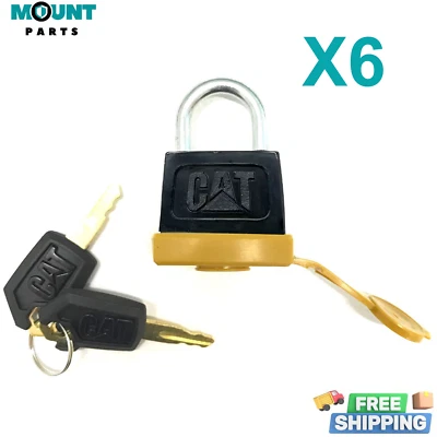 MOUNTPARTS 6Pack 246-2641 Padlock with 12 Keys 5P8500 For Caterpillar CAT 5p8500 Padlock