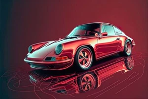 Porsche 911 Sports Car Watercolour Painting Wall Art Print Poster A3 A4 A5 - Picture 1 of 6