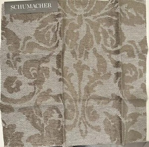 Schumacher Sample Fabric Ansley Damask Stone Linen Vicose 17” - Picture 1 of 4