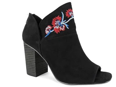 Carlos by Carlos Santana Women's Talana Embroidered Peep-Toe Booties Black 9 M - Image 1 of 4