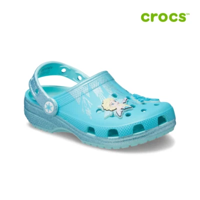 NUEVO ZUECO CROCS NIÑOS PEQUEÑOS Disney Frozen Elsa Clásico 210237-90H Multi AZUL Foto 1 de 4