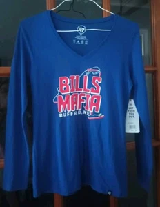 NWT Women's Buffalo Bills Mafia Long Sleeve T-Shirt Sz Small by " '47" - Picture 1 of 6