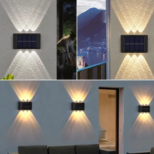 2-8x Lamparas LED Solar Luces Solares Para Exteriores Inalambricas Luz De Pared~ - Picture 1 of 16