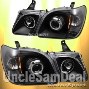 FOR 98-07 LEXUS LX470 DUAL X-BRIGHT LED HALO RIM CLEAR PROJECTOR HEADLIGHT BLACK - Bild 1 von 2