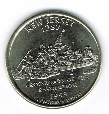 1999-D Denver Brilliant Uncirculated New Jersey 3RD State Quarter Coin! - Image 1 of 2