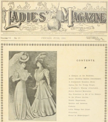 1906 Ladies Magazine V6 #33 May Manton Antique Edwardian Women Housewife Fashion - Image 1 of 4