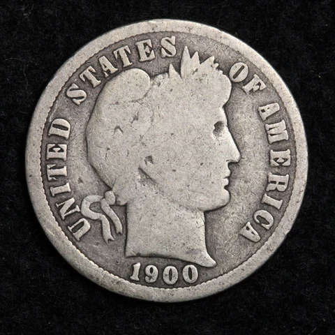 1900-O Silver Barber Dime GOOD FREE SHIPPING Cover