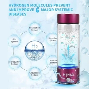 Hydrogen Rich Health Cup Alkaline Ionizer Generator Electrolysis Water Bottle US - Picture 1 of 8