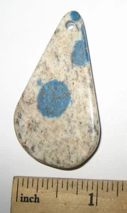 CIONDOLO PIETRA AZZURRITE E GRANITO NATURALE LUCIDO 2" PAKISTAN 15,6g *1 - Foto 1 di 3