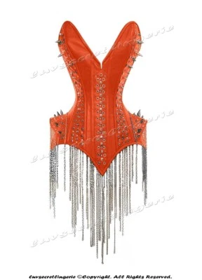 Heavy Duty 22 Double Steel Boned Waist Training Leather Overbust Corset #8959 - Image 1 of 4