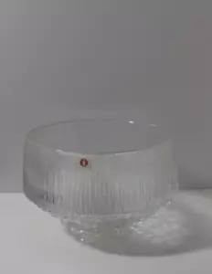 Vintage Iittala Glass Bowl Ultima Thule Tapio Wirkkala Finland Ice Glass Design - Picture 1 of 12