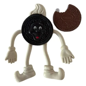 Vintage Oreo Cookie Bendable Bendy Figure & Necklace Charm Made In Hong Kong Lot - Picture 1 of 10