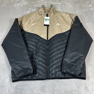 Nike Therma Fit Windrunner Puffer Jacket Men's Size XL Tan Black FB8195-011 - Image 1 of 4