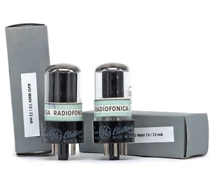 MATCHED PAIR 6AX5GT GE NOS Tube Röhre Valve Lampe Valvola Valvula 진공관 真空管 电子管 - Picture 1 of 3