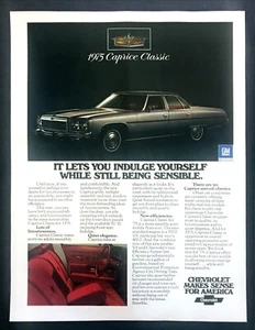 1975 Chevrolet Caprice Classic Sedan photo "Indulge Yourself" vintage print ad - Picture 1 of 1