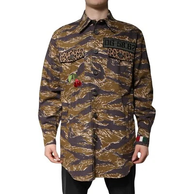 DOLCE & GABBANA куртка коричневый леопард хлопок с воротником пальто IT48/US38/M 1500usd - Изображение 1 из 4