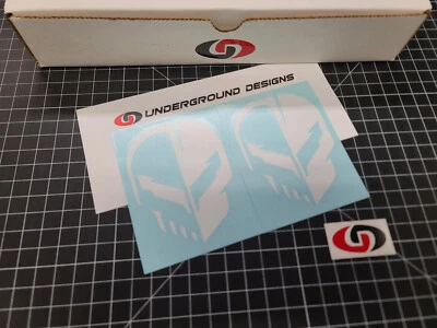 C8 Corvette Skull Decals (2) Jake Skull Racing Stickers 6.2 LTX Stingray Z51 Z06 - Image 1 of 3