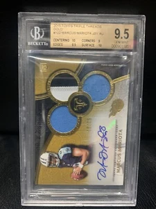 2015 Topps Triple Threads Marcus Mariota 18/25 Triple Jersey Auto Bgs 9.5 Gem MT - Picture 1 of 2