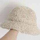 Women Bucket Cap Bush Hat Wide Brim Fluffy Fleece Fur Plush Winter Fashion