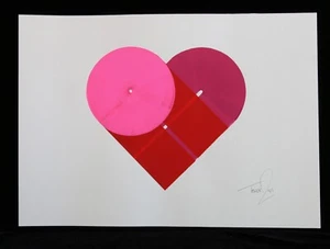 DAVE TOWERS Original HEART painting signed+ sticker banksy,shepard fairey,dface - Picture 1 of 7