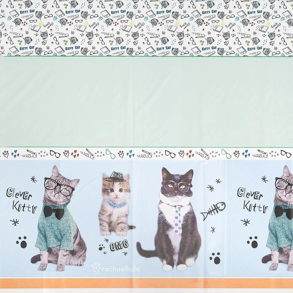Cats Rule Rachael Hale Animal Pet Birthday Party Decoration Plastic Tablecover - Image 1 of 1