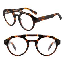 Retro Fashion Acetate Eyeglass Frames Double Beam Oval Glasses Men Women Vintage